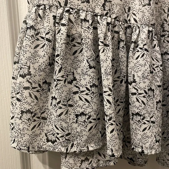 Jodifl Mixed Media 3/4 Sleeve Boho Dress Embroidered Black and White Size M - Picture 7 of 9